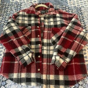 Zara plaid oversized shirt